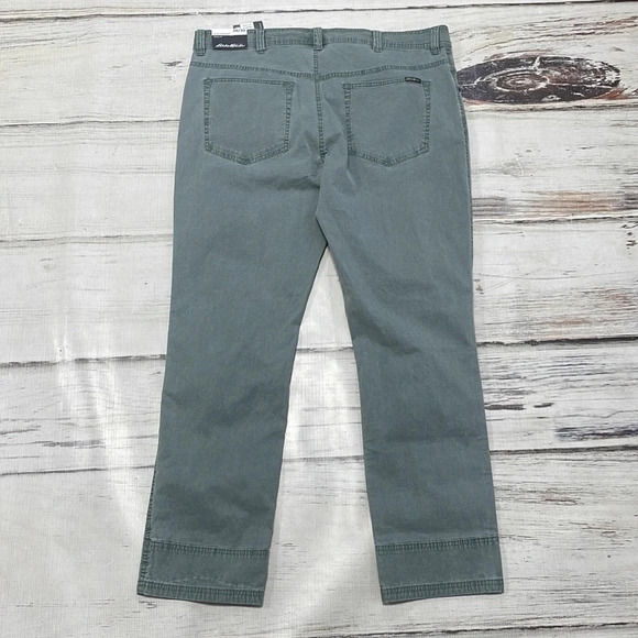 Eddie Bauer Jeans NWT Flex Diamond Dobby Green Slim Size 38x30 - Picture 7 of 12